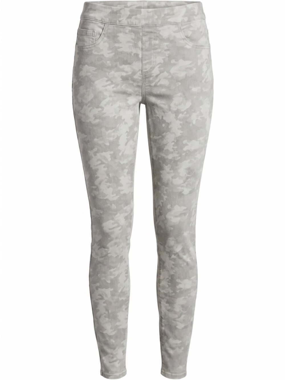 Spanx Jean-ish Ankle Leggings XL Grey Camo Pull On Stretch Slimming Comfy Chic
